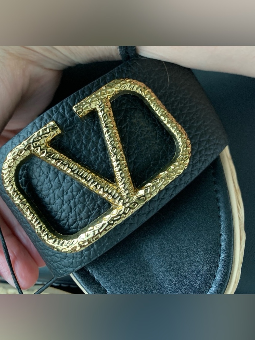 🆕 Valentino V Logo Espadrille Slides